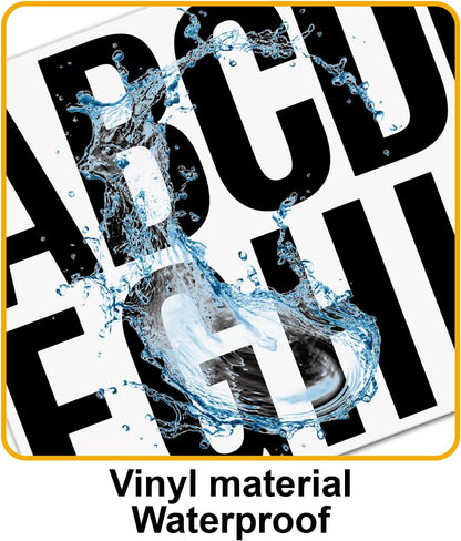 480 Pcs Waterproof 3" Vinyl Alphabet & Number Stickers - Self-Adhesive for Mailboxes, Windows, Doors, Signs, Vehicles & More, Black