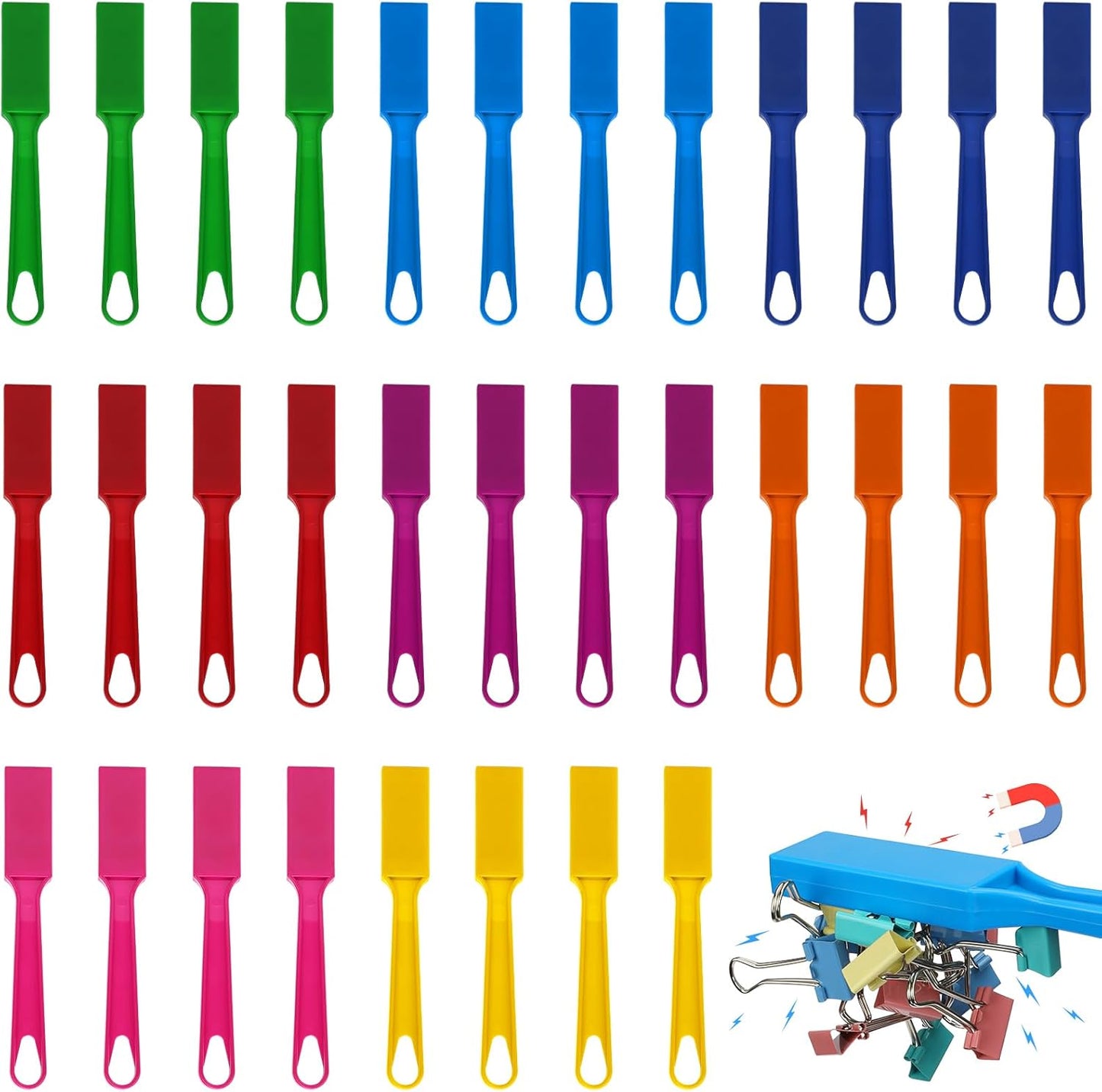 SAYAYA 16 PCS Magnetic Bingo Wands 7.87 Inch Colorful Magnet Sticks for Bingo Chips, Family Game Night, Science Learning, Counting Activities, and Educational Fun, Classroom Supplies