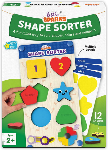 Smartivity Shape Sorter Learning Kit for Kids | 12 Shape Pieces, 10 Challenge Cards | Teaches Colour Recognition, Counting, Emotions | STEM Educational Toy for Boys & Girls (2+ Years)