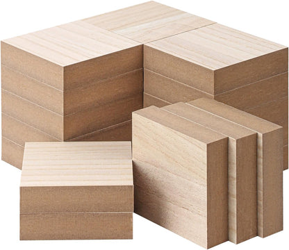 10 Pack Unfinished MDF Wood Rectangle Blocks, 3 x 10 Inch Wooden Blocks for Crafts, DIY Projects, and Custom Decor