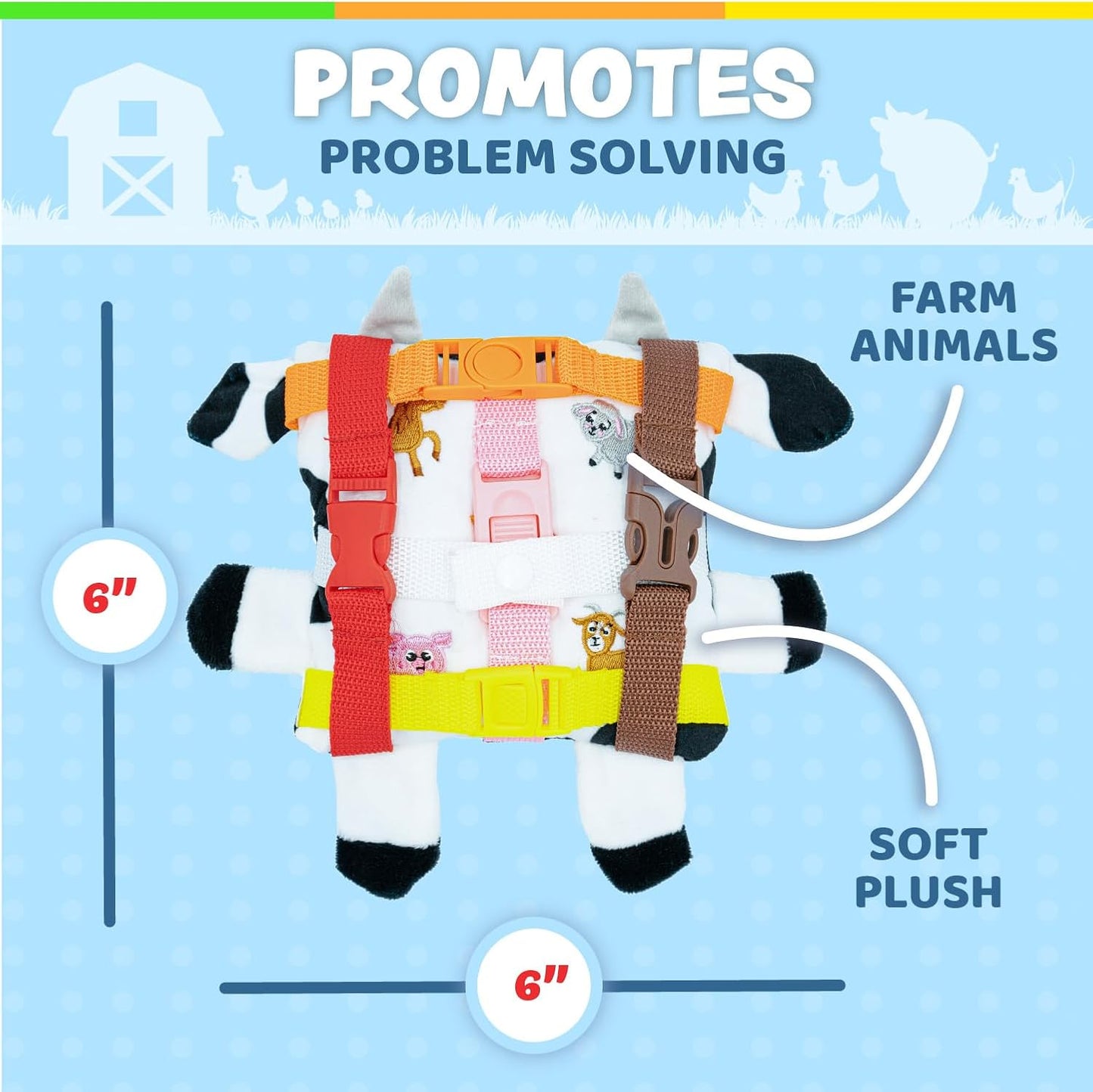 Buckle Toys - BokBok Chicken - Learning Activity Toddler Plane Travel Essential Toy - Develop Motor Skills and Problem Solving