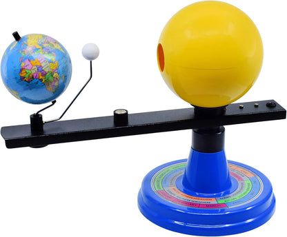 EISCO Illuminated Sun, Earth & Moon Orbital Model, 12.25" H x 16.25" W - 12V Light Bulb Demonstrates Sunlight on Earth & Moon - Solar Eclipse Demonstration - Includes Experiment Guide