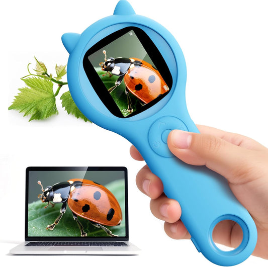 Microscope for Kids - Electronic Handheld Magnifying Glass for Children-STEM Outdoor Science Kit for Summer Travel & Camping Toy,Birthday Gifts Toys for 5-8 9-12 Year Old Girls（Purple）