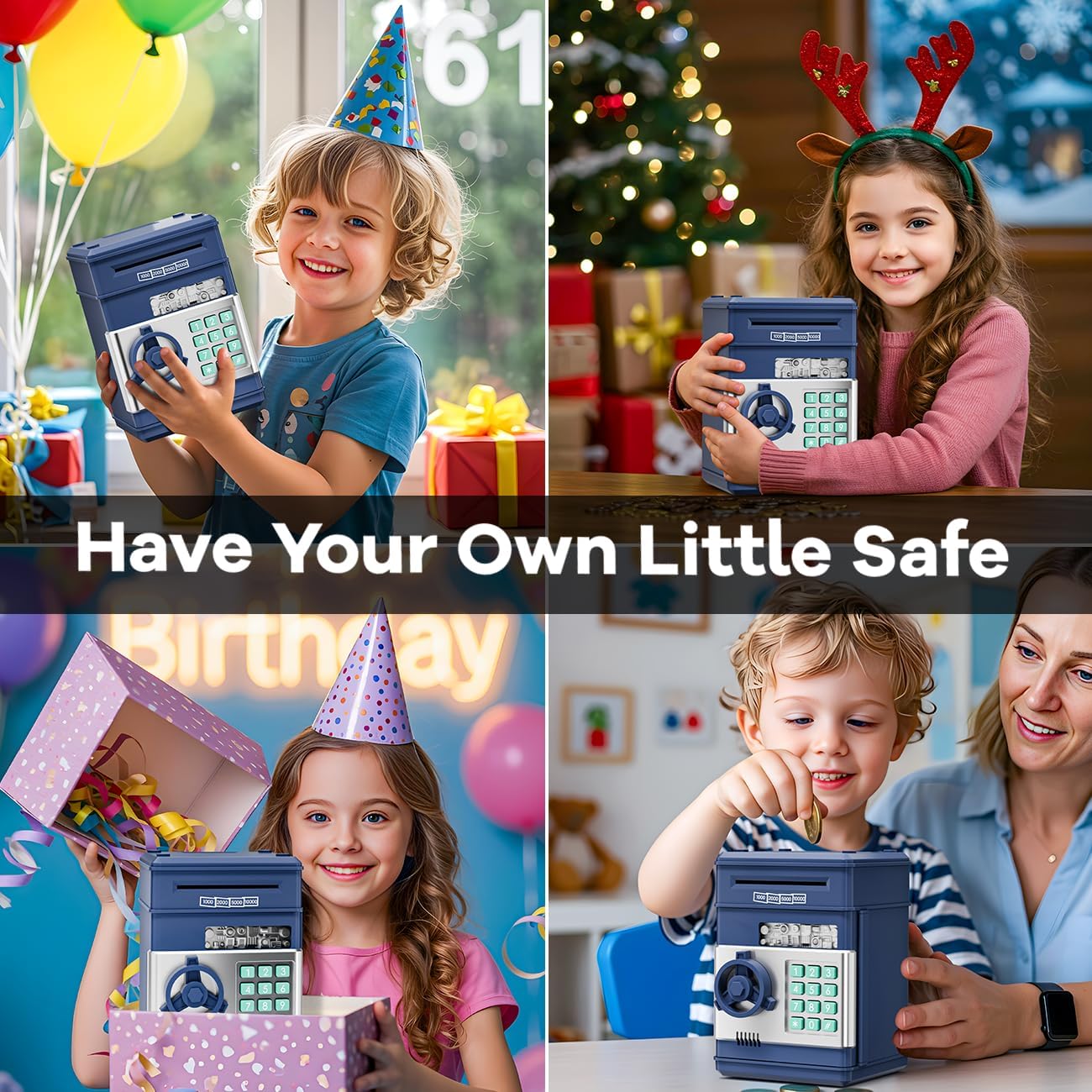 Kids Piggy Bank for Girls - Toys for 5 6 7 8 9 10 Year Old Girl Birthday Gifts - Electronic Piggy Bank ATM Machine Money Safe for Kids Toys Age 6-8-10