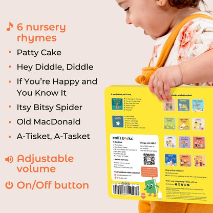 Cali's Books Rock Music Books for Toddlers 1-3 - Singing Button Sound Board Book for 2 Year Old Children, Musical Toddler Rock Songs Toys, 18 Month Interactive Learning Toy, USB-C Rechargeable