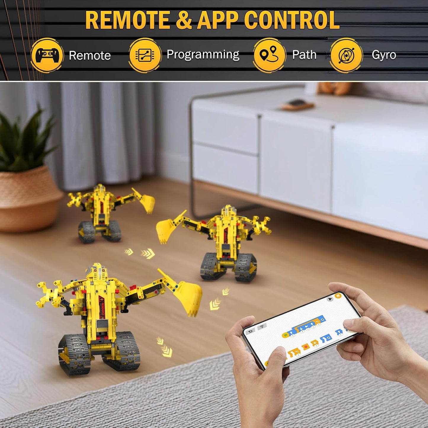 5-in-1 STEM Robot Building Kit with Remote Control & APP, Science Robot Educational Toys for Kids Age 8-16, Birthday Gifts for Boys Girls with 358 Piece