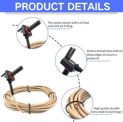 GLX-PC-12-KIT 10K Thermistor Temperature Sensor with 15-Feet Cable Water/Air/Solar Temperature Sensor Replacement Kit Compatible with Hayward Salt Chlorine Generators