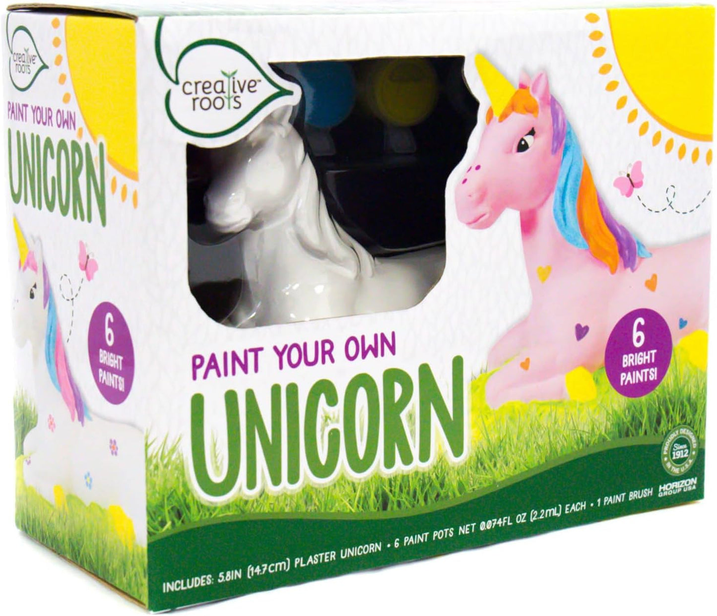 Creative Roots Paint Your Own Rock Pets by Horizon Group USA, 6 Colors, Paint Brush, Wiggly Eyes and Glue Included, Multicolor