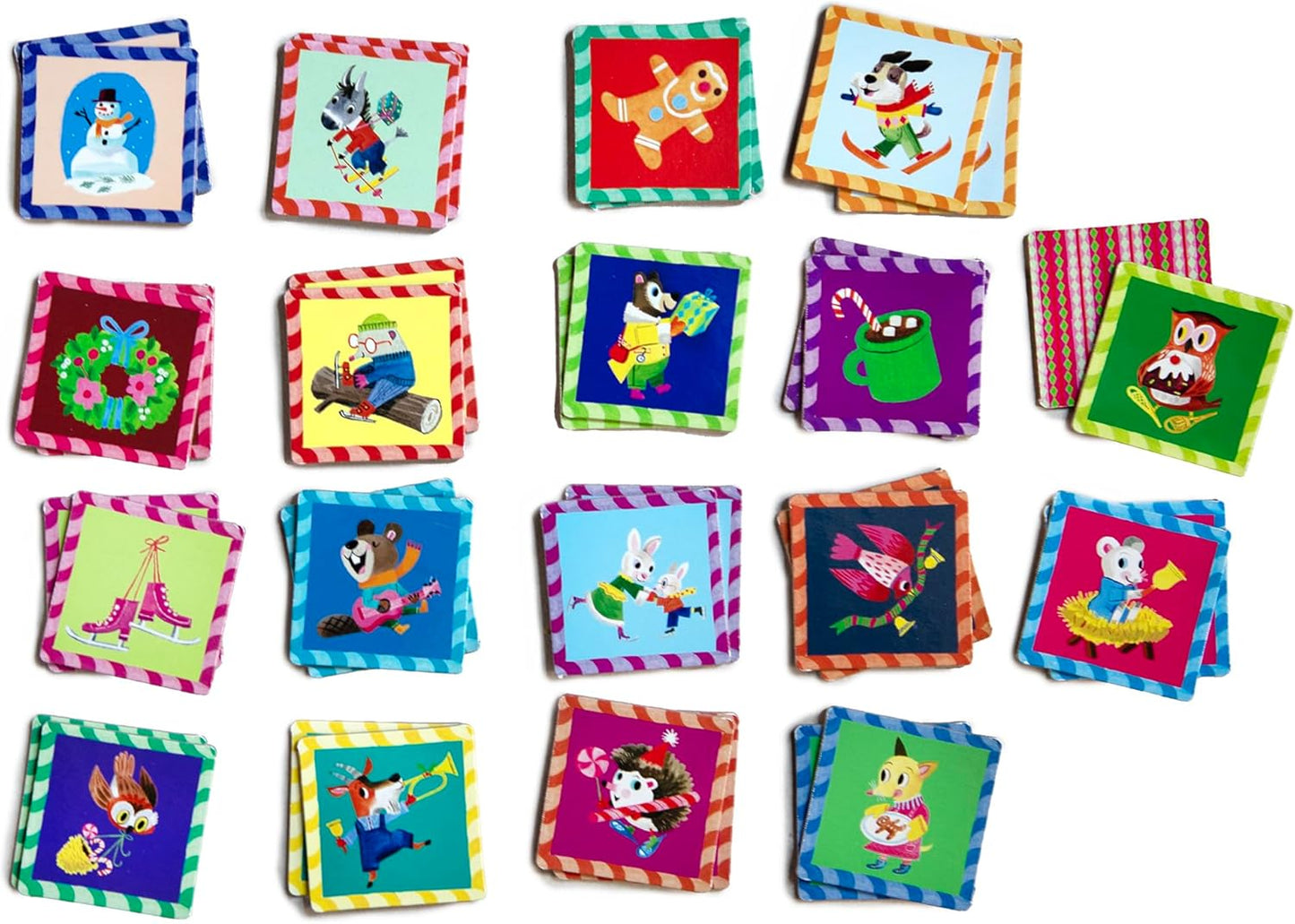 eeBoo: Memory & Matching Game- Little Birds- 18 Illustrated Matching Pairs, Concentration Tile Game, Informational Insert, Kids Ages 4+, 1-4 Players