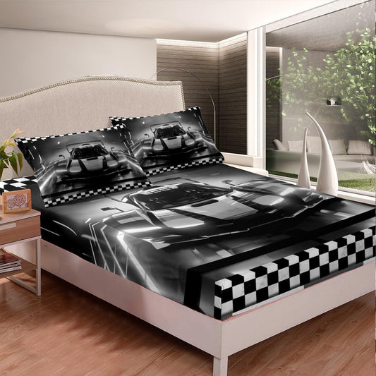 Feelyou Drum Kit Bed Sheets Musical Instruments Fitted Sheet for Kids Boys Teens Classical Rock Music Bedding Set Vinyl Record Sheets Set Bedroom Collection 2Pcs Twin Size,No Flat Sheet