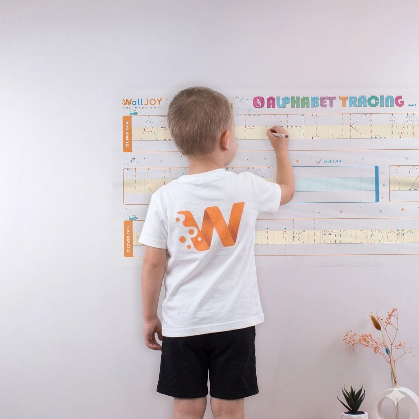 Dry Erase Handwriting Practice for Kids – 39.4×16” Large Clear Lined Dry Erase Board, Whiteboard with Lines that Sticks to Any Surface