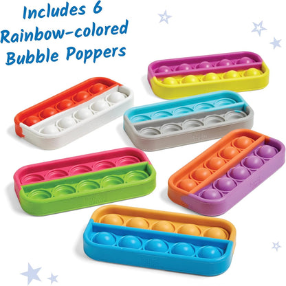 hand2mind Ten Frame Sensory Bubble Poppers, Push Pop Fidget Toys for Kids, Math Manipulatives Kindergarten, Calm Down Corner Supplies, Fine Motor Skills, Toddler Car Toys for Travel (Set of 6)