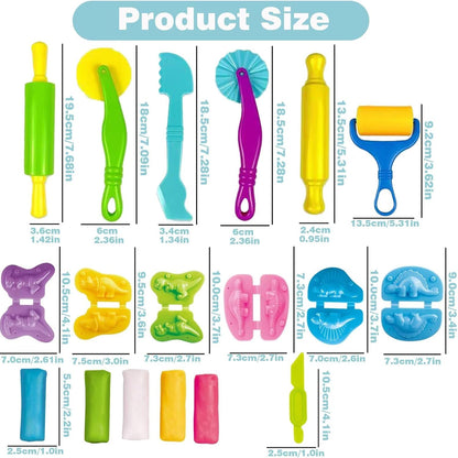 Unleash Creativity with 6 Unique Dino Molds Dough Toys Dough Accessories Set.Ideal as a Gift for Kids Aged 3-4-8 Years