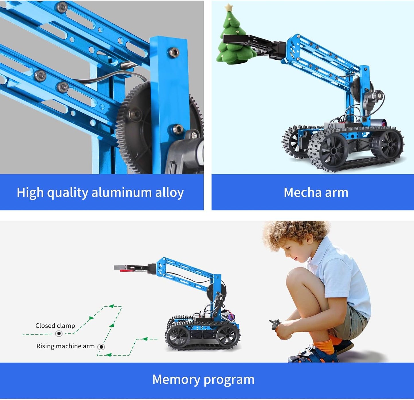 Robotic Arm Kit, Robot Kit for Kids Age 8+,STEM Building Toys 4-DOF Electronic Programming DIY Robots for Boys and Girls, Educational Science Projects,Cool Xmas Birthday Gifts for Kids.