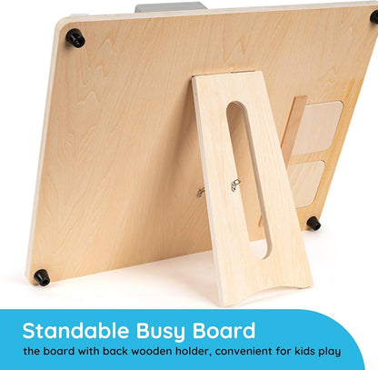 Montessori Large Busy Board for Toddlers 3 Years Old - 20 in 1 Wooden Sensory Educational Toys -Fidget Toys for Autistic Children-Preschool Learning Activities Fine Motor Skills