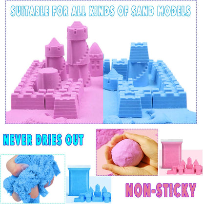 Mermaid Sensory Bin,Play Sand Art Sand Play Set Fine Motor Skills Montessori Sand Toys with 2.2 lbs Sand & Castle Molds & Sand Shovel Tools,Ocean Theme Educational Toys for Aged 3-8 Girls