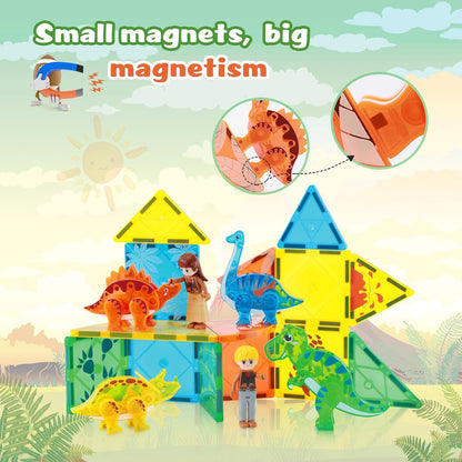 BENOKER Castle Magnetic Tiles, 3D Building Blocks STEM Educational Kids Toys for Pretend Play, 3 4 5 6 7 8 Year Old Birthday Gifts for Boys and Girls, Preschool Learning Toys for Christmas
