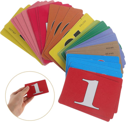 40pcs Math Learning Counters Numbered Poker Chips Plastic Game Tokens Engaging Visuals Portable Math Counting Chips for Boys and Girls