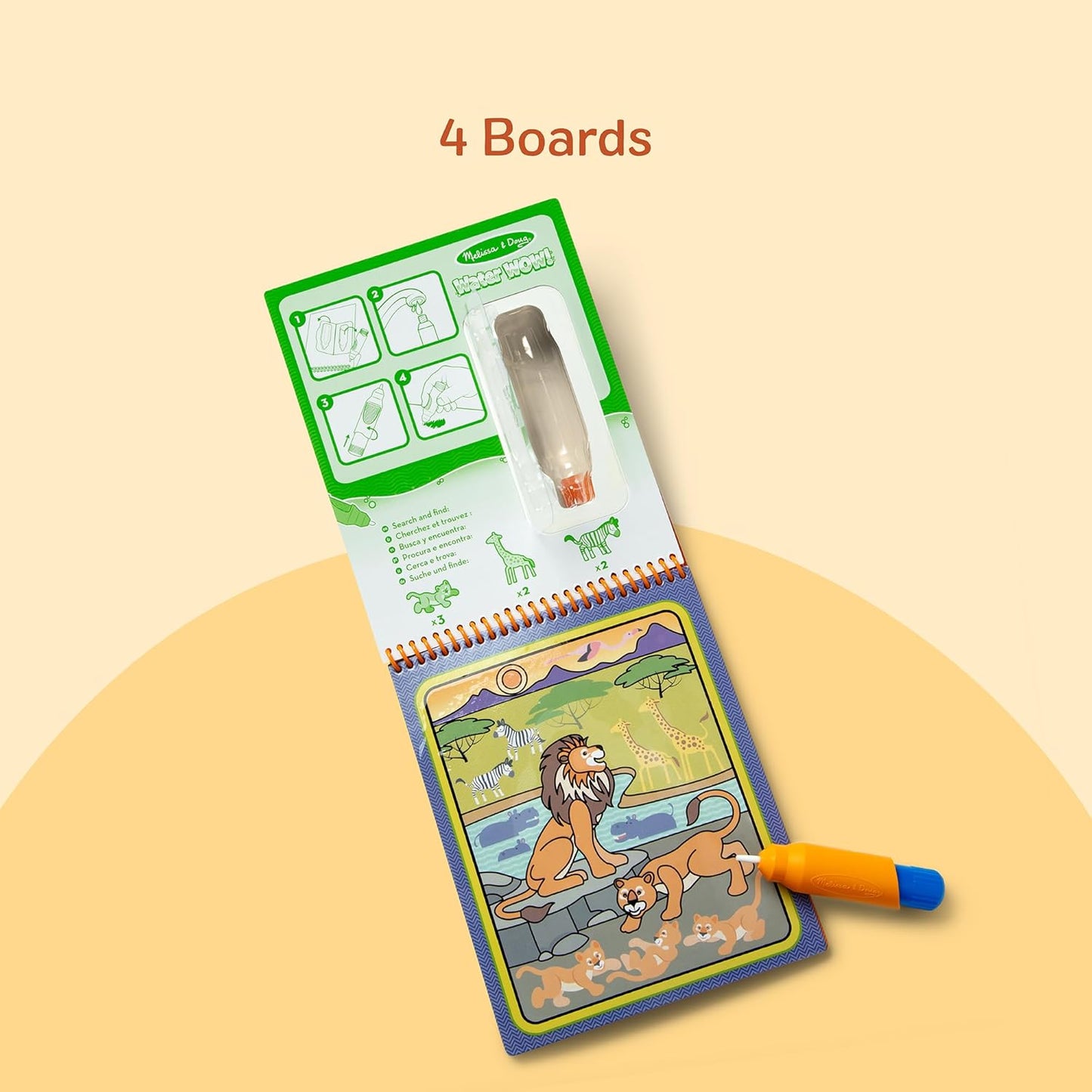 Melissa & Doug On The Go Water Wow! Mess Free Coloring Book, Reusable Water-Reveal Activity Pad, Dinosaurs, Travel Toys, Party Favors, for Toddlers & Kids Ages 3+