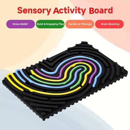 Sensory Board for Kids –Durable Silicone Sensory Activity Board –Sensory Toys for Kids with Autism, ADHD, Anxiety & Stress–Toddlers Calming Travel Essentials Fidget Toy for Kids 3+ & Adults