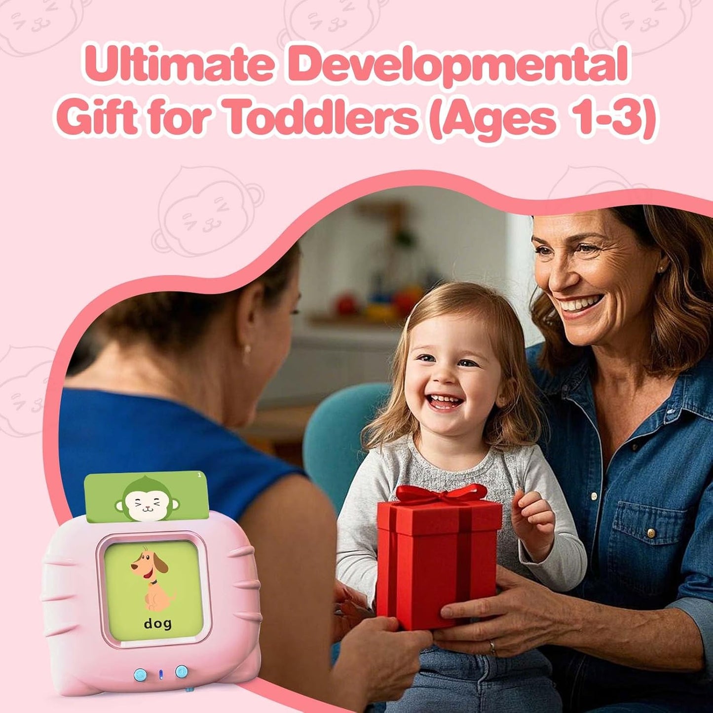 Toddler Girls Toys Talking Flash Cards-296 Sight Words, Educational Toys for 1 2 3 4 Year Old, Speech Therapy&Autism Learning Materials, Toddler Girlt Birthday Gift with Durable Cards