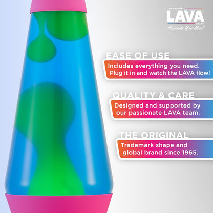 The Original Lava® Lamp - 14.5" Techno Chrome - Classic Liquid Motion Lamp - Pink Lava and Blue Liquid - Item #2097 (Amazon Exclusive)