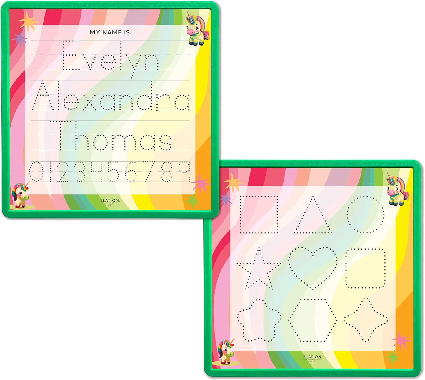 Kid's Name Tracing Board | Dry Erase Letter Tracing | Reusable Name Alphabet Tracing| Number Tracing | Personalized | Baby Unicorn Theme