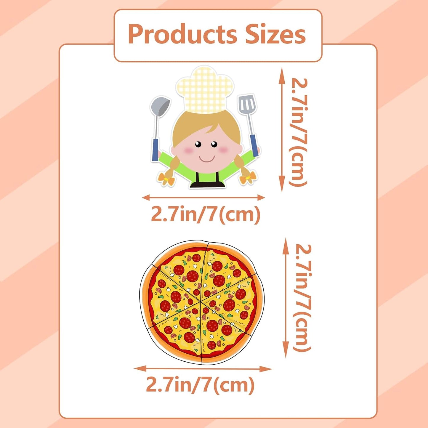 Magnetic Pizza 48 Pcs Pizza and 8 Pcs Chef Magnetic Fractions Group Game Refrigerator Whiteboard Magnet Math Games Interactive Learning Toys