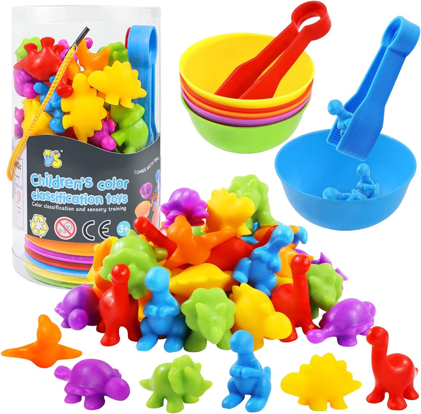 RAEQKS Counting Sorting Toys Matching Stacking Toys with Bowls Preschool Learning Activities Educational Sensory Game Montessori STEM Toy Daycare Sets Animals Gifts for Toddlers Kids Boys Girls
