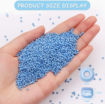 10100 Pcs Size 11/0 Glass Seed Beads, 2 mm Dark Green Small Mini Spacer Loose Pony Beads for Jewelry Making and DIY Crafts - Colors B