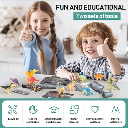 Jumbo Dino Egg Dig Kit, Dinosaur Toys for Kids 5-7, Dinosaur Eggs with 12 Dinosaurs inside, Dino Toy Outdoor Gift with Dinosaur Card, Dinosaur Egg Excavation for Kids Boys Girls Gift 6 and up year old
