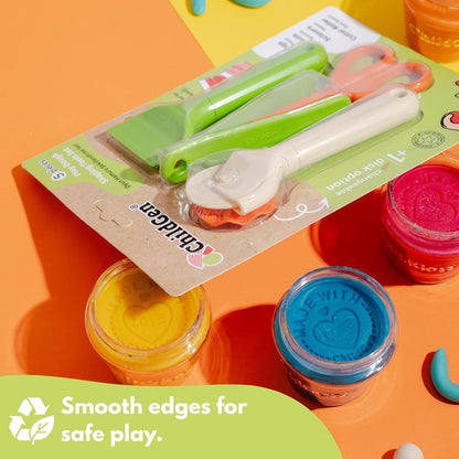 Childgen Play Dough Tools Set for Kids 6 Piece Modeling Clay Tools Kit with Cutter Roller, Scissors, Spatula & Tongs Creative Sensory Play Dough Accessories for Toddlers & Preschoolers