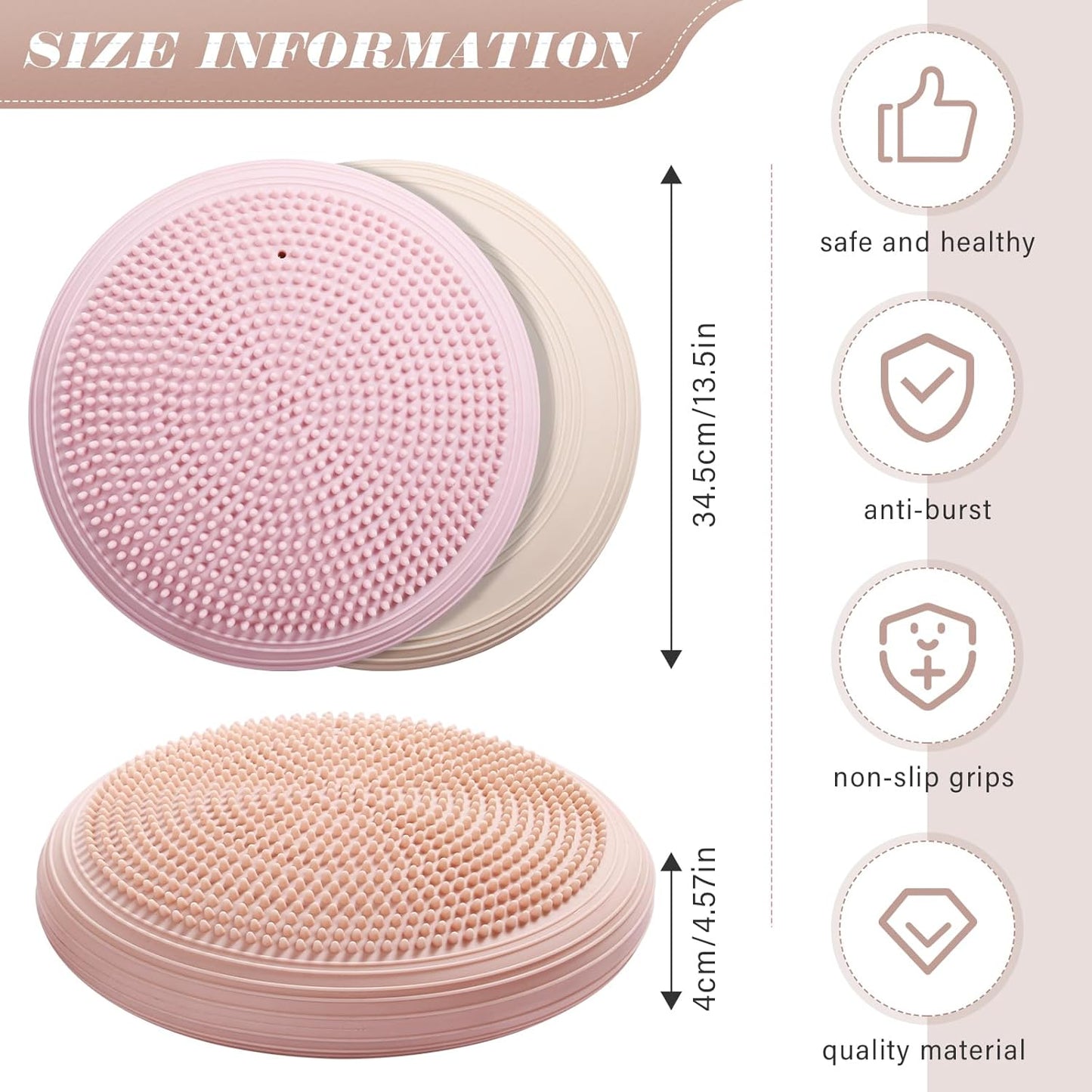 Libima 4 Pcs Wiggle Seat Inflated Wobble Cushion for Sensory Kid 13 Inches Balance Disc Flexible Seating for Classroom Sensory Pad for Chair Wiggle Cushion