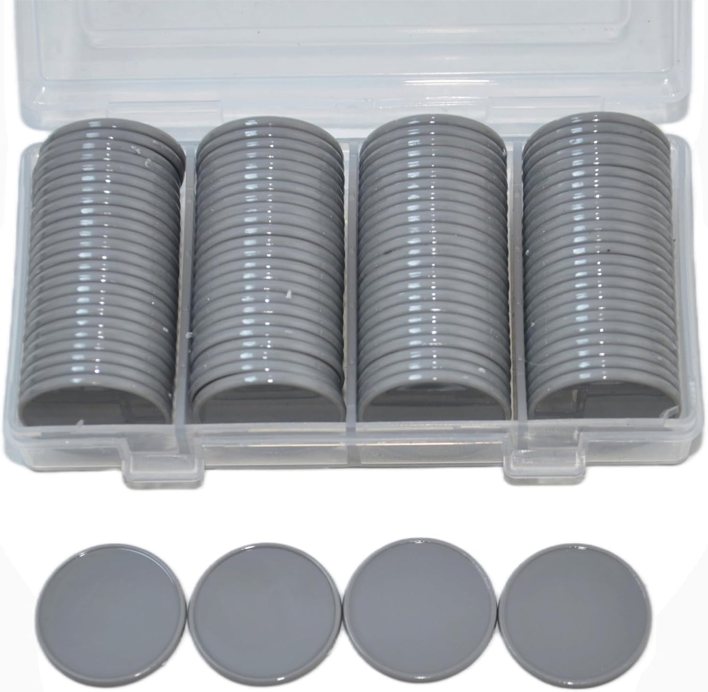 Smartdealspro Set of 100 1 Inch Opaque Plastic Learning Counters Mini Poker Chips Game Tokens with Storage Box (Pink)