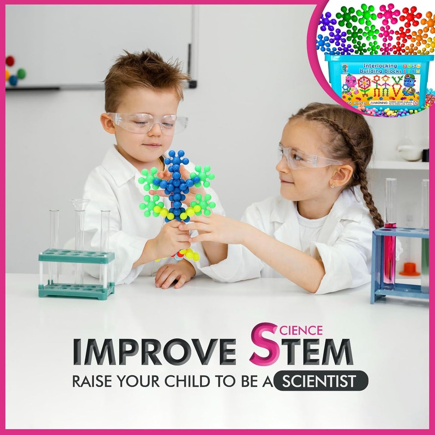 Curious 2 Learn 300pcs Pastel Building Blocks STEM Toy – Montessori Interlocking Discs Set for Kids 3+ | Educational Construction Set | Creative Gift for Girls & Boys | Safe, Durable & Colorful