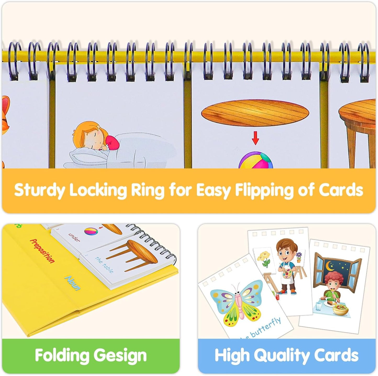 Auchq Sentence Building Flip Chart for Kids,Speech Autism Therapy Learning Materials for Preschool Kindergarten Elementary Special Classroom Must Haves, Essentials Supplies for Homeschool