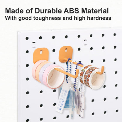 4Pcs Peg Board Panels, White ABS Pegboard Wall Mount, Easy Installation for Craft Room, Garage, Kitchen, Workshop
