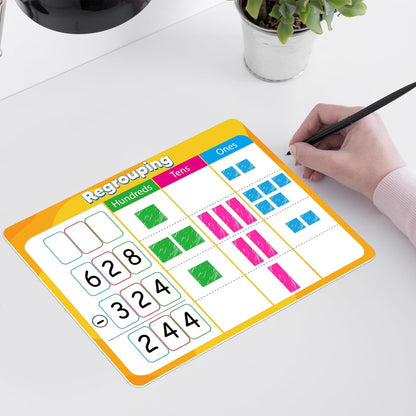 24Pcs Place Value Chart Dry Erase Flash Cards Double Sided Addition Subtraction Cardboard Math Whiteboard Math Manipulatives Teacher Portable Tool 12" x 9"