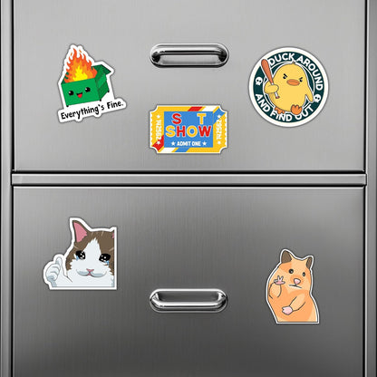 Debinolo 16 PCS Funny Fridge Magnets for Adults, and Words for Refridgerator Cabinet Door Dishwasher Filing Cabinets Tool Box Home/Office Decorations (16, Funny)