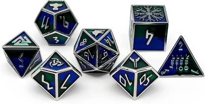 Norse Foundry Set of 7 Banshee Wail Norse Series Full Metal Polyhedral Dice RPG Math Games DND Pathfinder