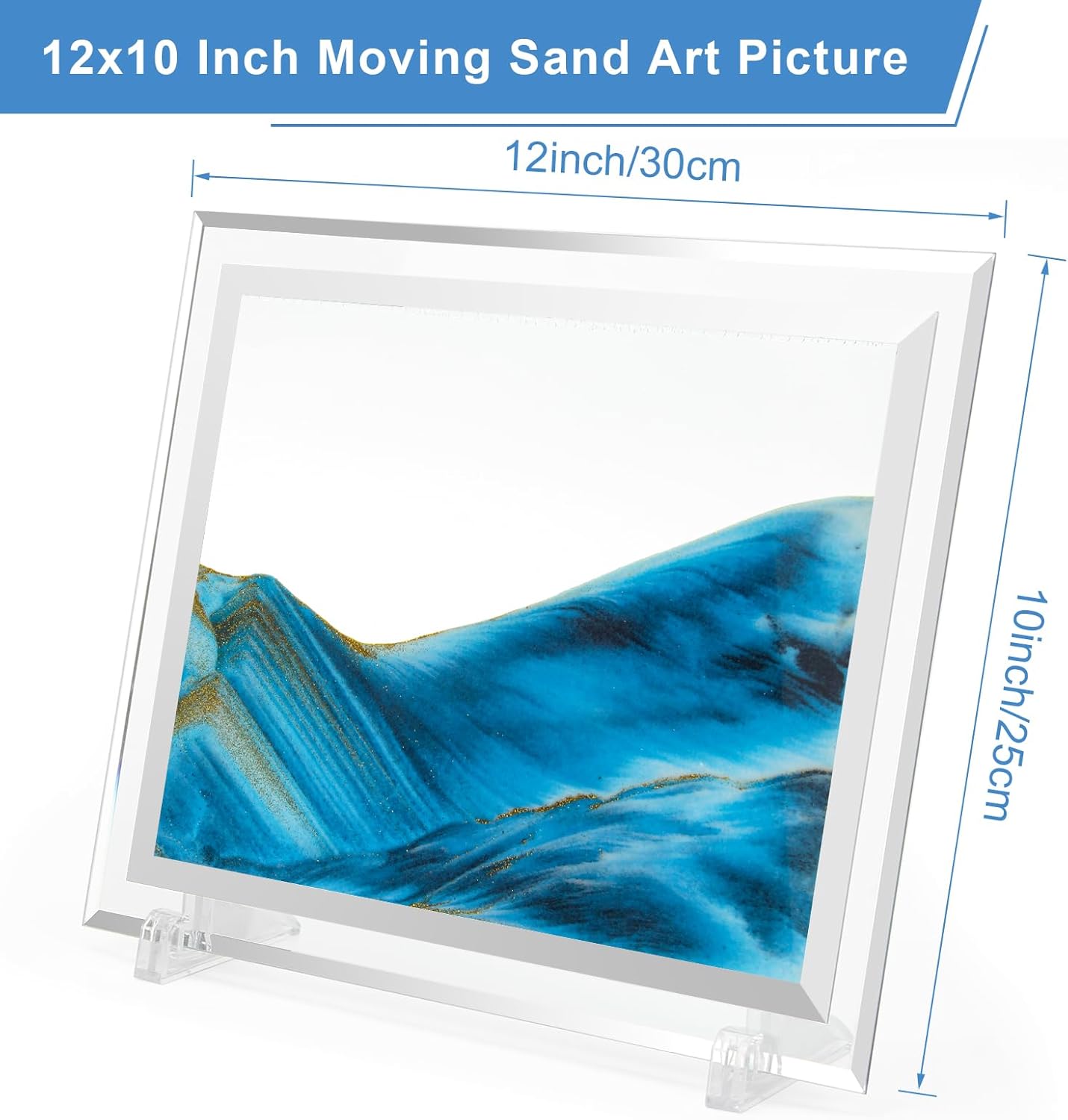Coitak Moving Sand Art Picture, Dynamic Sand Picture, Desktop Sand Art for Home Decor and Office (12x10inch)