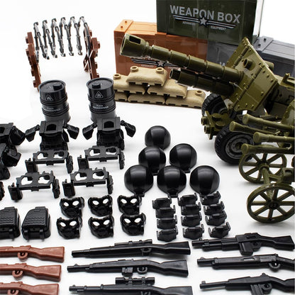 WW2 Military Soldier Weapons Pack Accessories Kits Toys, Army Equipment Gear Sets Blocks Model Weapon Sets for German Soldier Figures, Accessories Compatible with Major Mini Figure, Birthday Gift