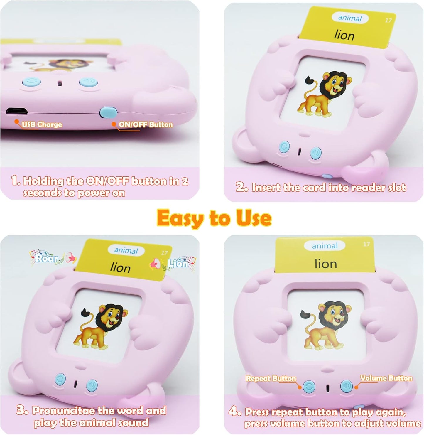 Spanish & English 510 Words Alphabet Bilingual Talking Flash Cards for 3-8 Years Toddlers, Pocket Speech Buddy Therapy Autism Toys, Educational Learning Interactive Toy for Boys Girls Kids Gifts Blue