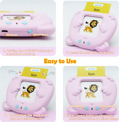 Spanish & English 510 Words Alphabet Bilingual Talking Flash Cards for 3-8 Years Toddlers, Pocket Speech Buddy Therapy Autism Toys, Educational Learning Interactive Toy for Boys Girls Kids Gifts Blue