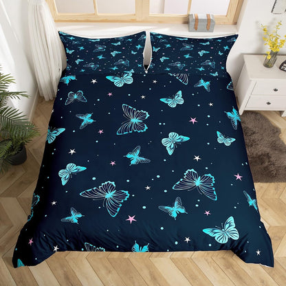 Drum Kit Duvet Cover,Kids Musical Instruments Bedding Set,Rock Music Comforter Cover for Boys Girls Room Decor,Neon Lighting Lightweight Bedspread Cover Twin Size with 1 Pillow Case(No Comforter)