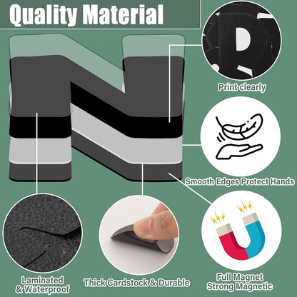Qyeahkj 103 Pcs Black Magnetic Letters 2’’ Black Classic Magnetic Letters for Whiteboard Fridge Magnetics Alphabet Letter Kit for Tool for Home