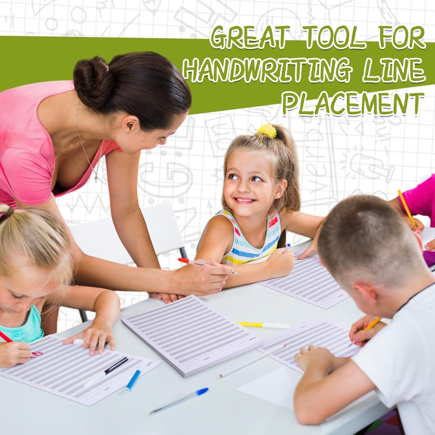 Eaasty 100 Sheets Write Beginner Paper Level 1 Paper Handwriting Practice Paper for Kids Practice Writing Paper with Lines and Gray Highlighted for Proper Letter Positioning,8.5" x 11"