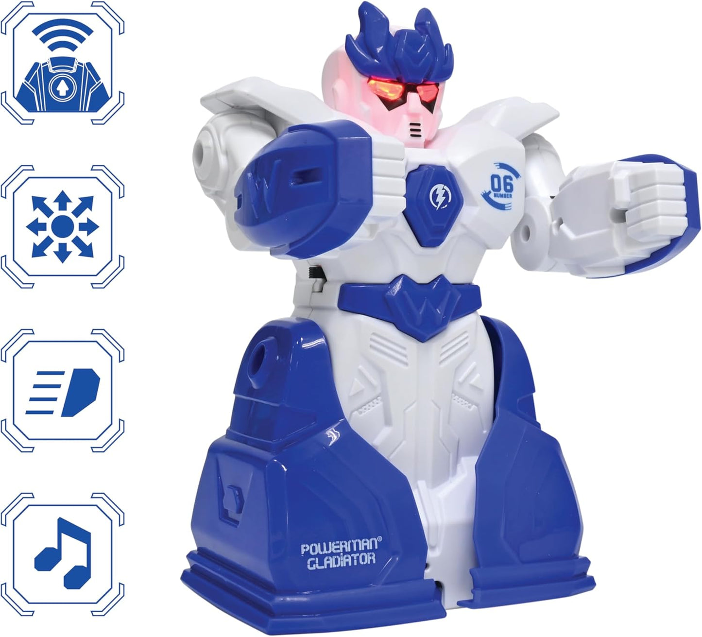 LEXiBOOK Powerman Max - Remote Control Walking Talking Toy Robot STEM Programmable Dances Sings Telling 10,000 Stories 300+ Learning Quiz Shooting Discs and Voice Repeat for Kids 4+ - ROB80EN, White