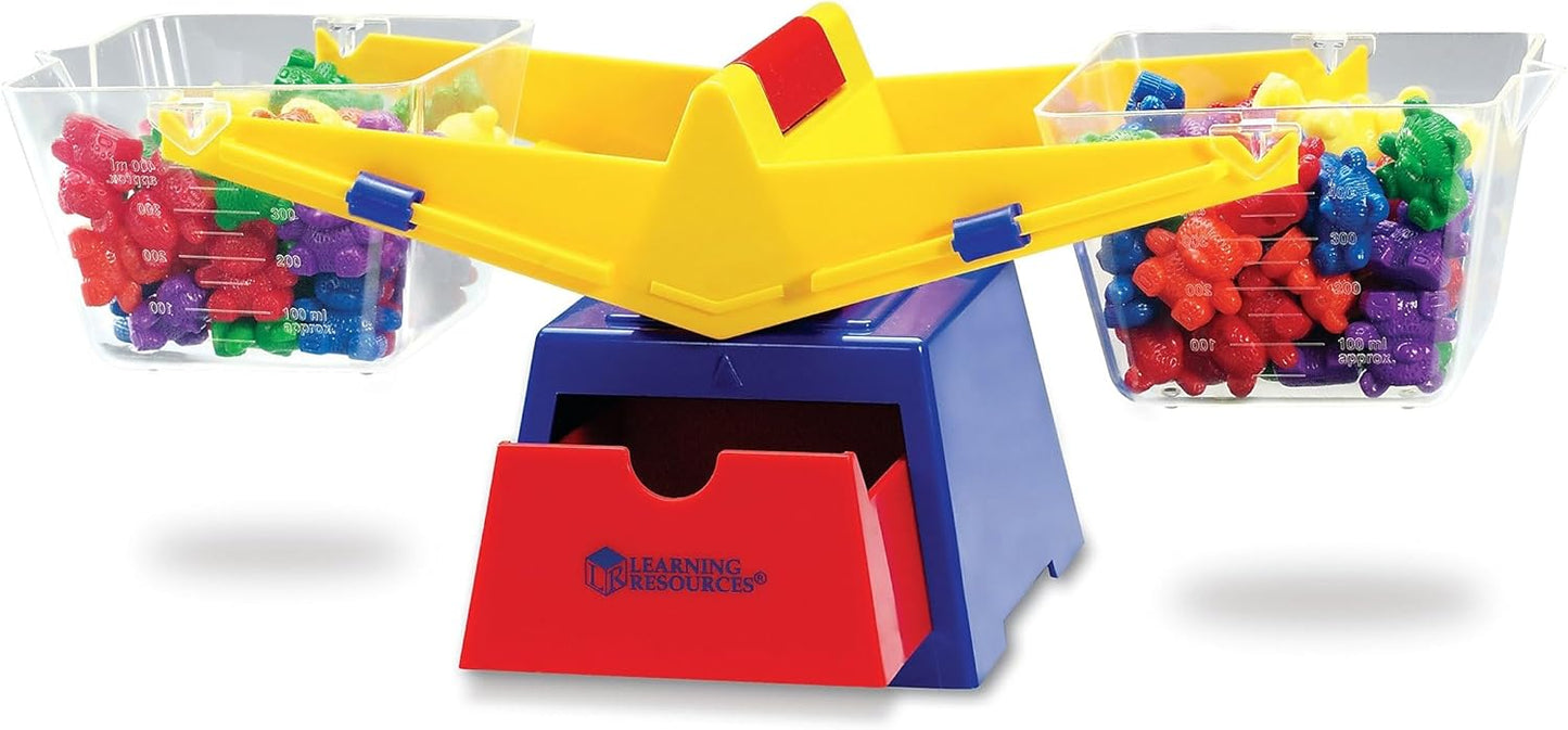 Learning Resources Baby Bear Balance Set - Counting Bears Math Manipulatives, Balance Scale for Kids and Math Centers, Preschool Classroom Balancing Toy, Weights and Counters, Teacher Must Haves