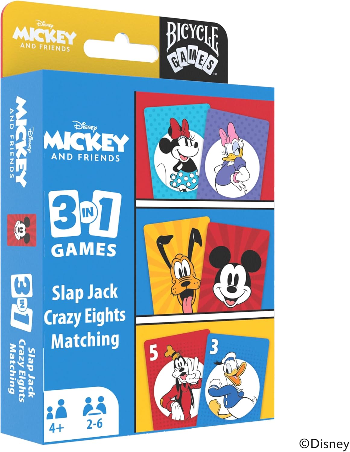 Bicycle Disney and Pixar 3-in-1 Card Games, Old Maid, Go Fish & Memory, Featuring Toy Story, Finding Nemo & Inside Out Characters, Kids Card Games Ages 4+, Family Games for 2-6 Players